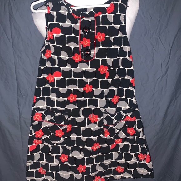 Zane Other - 3/$15! EUC Black Square Red Floral Corduroy Dress